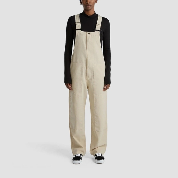 Vans Pants - Vans Cotton Stryker Overalls Women Workwear Inspired Patches Cream New 042025
